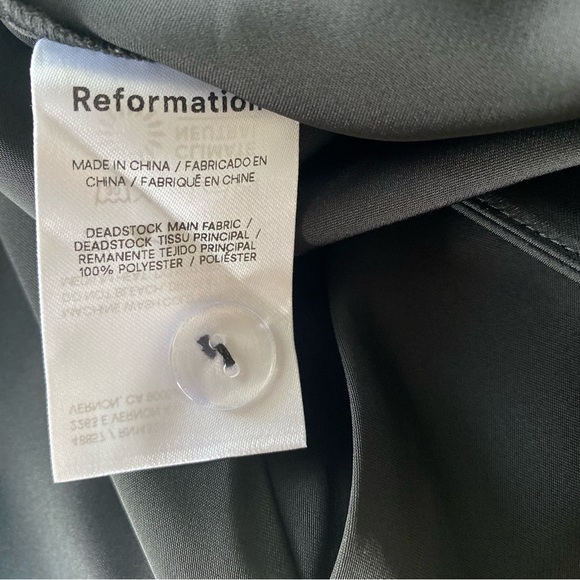 NWT Reformation Bryan Black Satin Mid Rise Dress Pant 4 - Picture 5 of 5